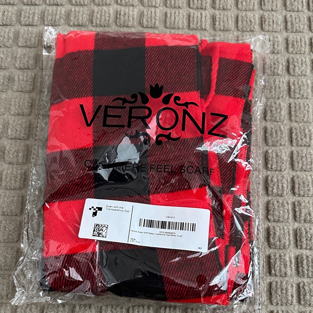 Red and Black Checkered Scarf